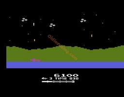 une photo d'Ã©cran de Moon Patrol sur Atari 2600